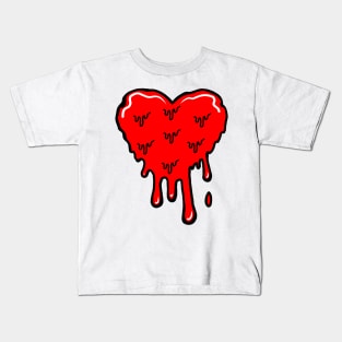 Red Melting Acid Heart Kids T-Shirt